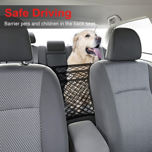 Amiss 3 Layer Car Net Pocket Handbag Holder, Between Seat Back Storage, Black - Picture 5 of 6