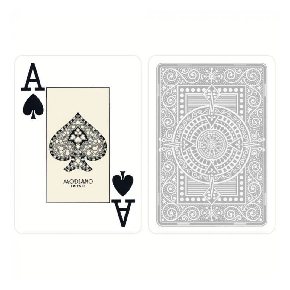 Texas Poker Hold Em Grey Playing Cards Modiano Jumbo Index Poker Size Italy New - Image 3 of 4