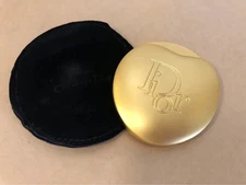 Christian Dior Compact Mirror Sliding Gold Round Heart Makeup