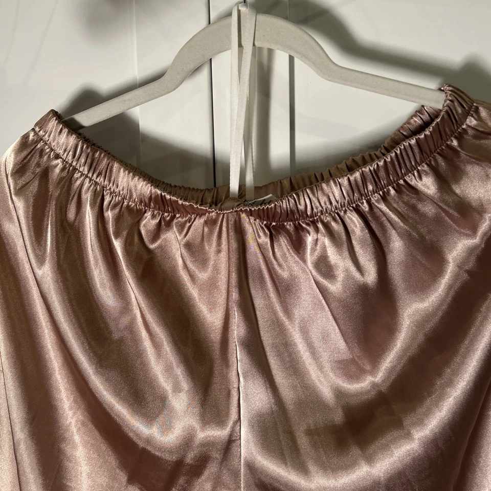 Secret сокровища женщины L 2 шт пижамы комплект Cami бак, брюки золото блестящий атлас - Изображение 4 из 4