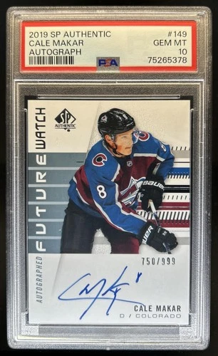 2019-20 SP Authentic Cale Makar Auto RC Future Watch #/999 Avalanche PSA 10