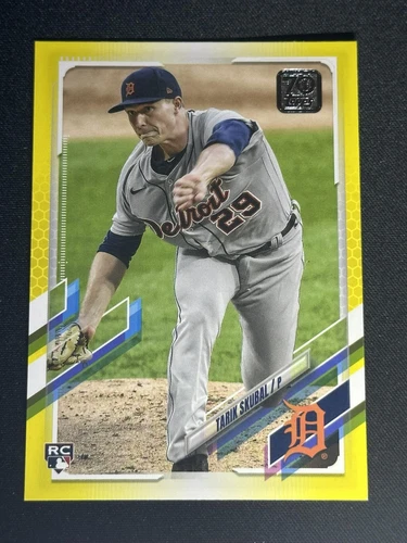 2021 Topps #92 Tarik Skubal Yellow RC Rookie Card Tigers