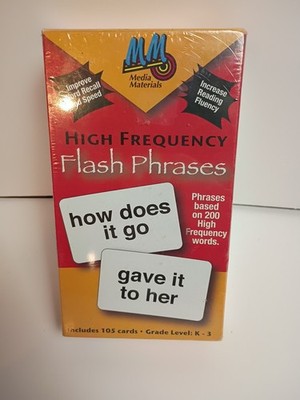 Media Materials Flash Phrases  Learning Flash Cards  Grade K -3 Help Reading New