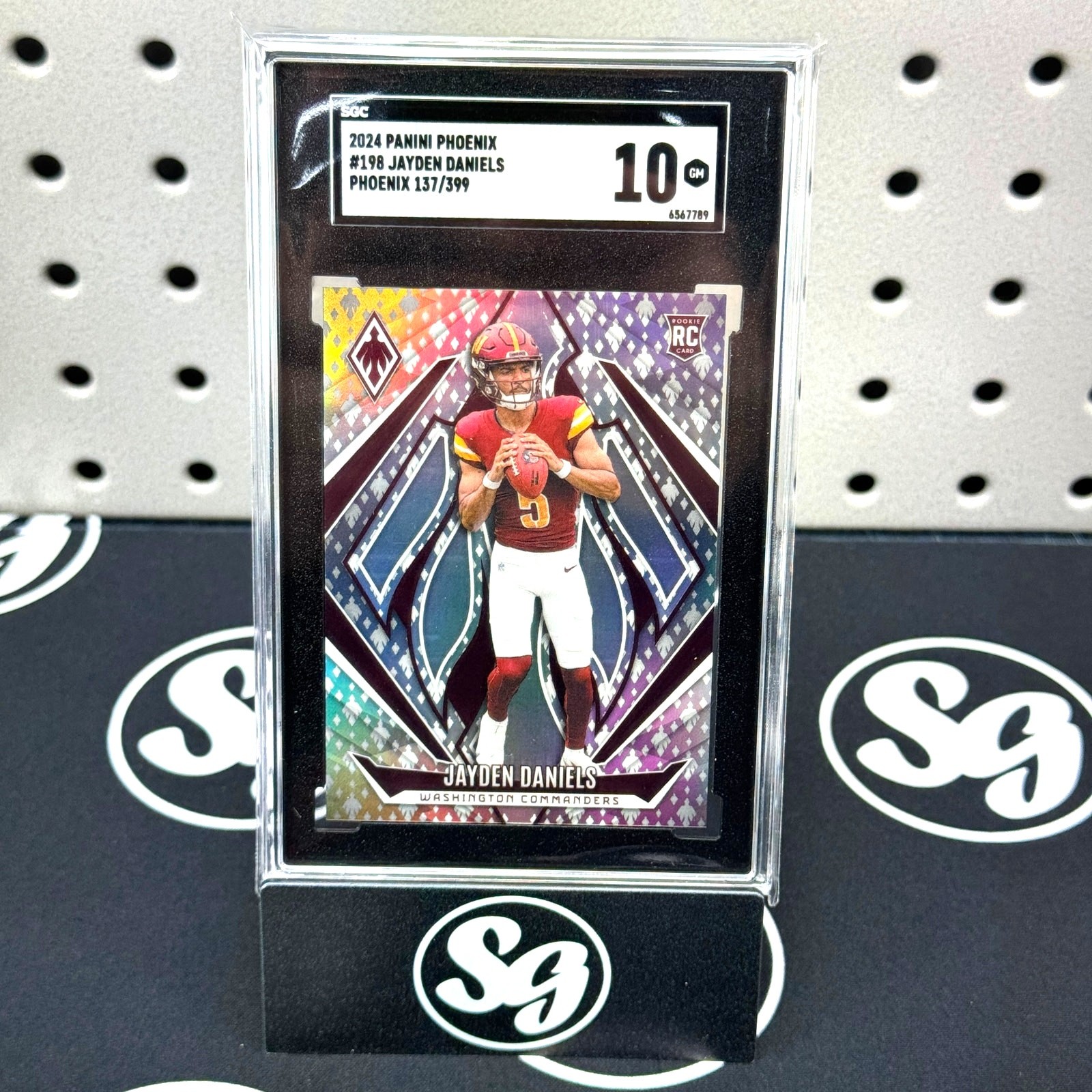 JAYDEN DANIELS 2024 Panini Phoenix #198 Rookie Parallel RC /399 SGC Gem Mint 10