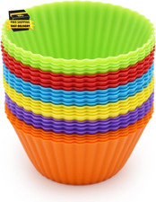 Silicone Cupcake Baking Cups 24 Pack, Reusable  Non-Stick Muffin Cupcake Liners