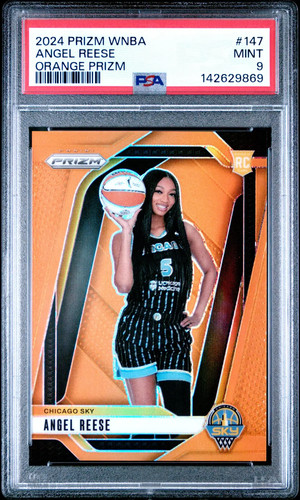 2024 Panini Prizm WNBA Angel Reese #147 Orange 34/99 RC PSA 9