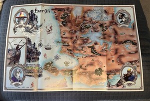 Forgotten Realms Campaign Map Promo Poster 1998 RARE Dungeons & Dragons TSR D&D