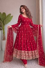 Ethnic Wear Pink Chinnon Silk Salwar Kameez With Dupatta For Women