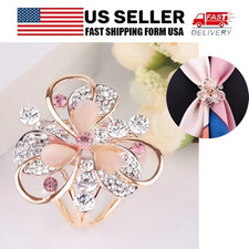 Fashion Women Scarf Buckle Ring Clip Holder Silk Scarves Jewelry Brooch Gift