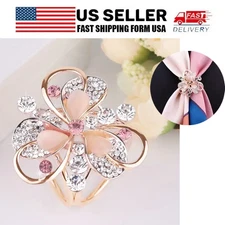 Fashion Women Scarf Buckle Ring Clip Holder Silk Scarves Jewelry Brooch Gift