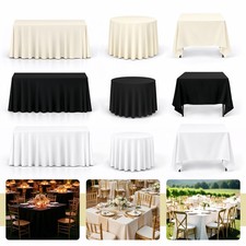 Tablecloth Polyester Round Rectangle Square Large Table Cloth Cover Wedding