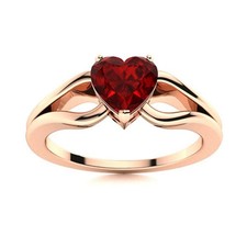 Garnet Gemstone 925 Sterling Silver Solitaire Daughter Ring Jewelry