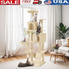 75 Inch Cat Tree Tower Plush Condo Scratching Post Indoor Playground Cats New