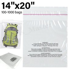 14x20 Clear Poly Bags with Suffocation Warning Resealable OPP Cello Merchandise