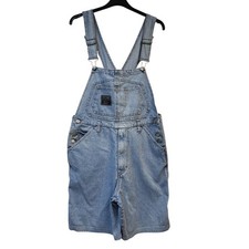 Vintage 80s Blue Dungaree Shorts Wit Boy Oversized Denim UK Women's Size M 10-12