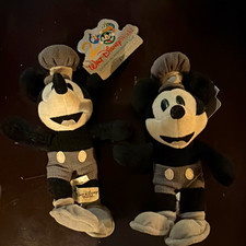 Walt Disney World Mickey Mouse Plush Lot of 2 w/ Tags 1986 Vintage Small