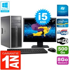 PC HP 8100 Tour Ecran 27" Core i5-650 RAM 8Go Disque 500Go Graveur DVD Wifi W7