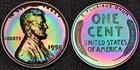 1958 PROOF Lincoln Wheat 1 One Cent MONSTER Rainbow Toning (60-71)