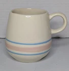 VINTAGE McCOY POTTERY COFFEE MUG “PINK & BLUE STRIPES”