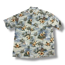 Vtg Pierre Cardin Hawaiian Shirt Men  s XLT Short Sleeve Button Up Rayon Aloha