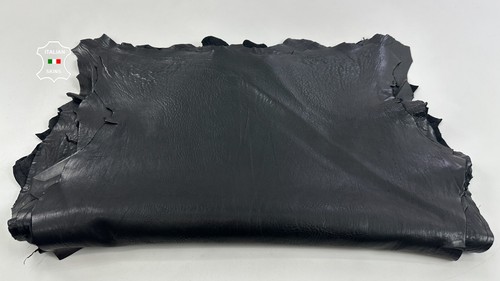 BLACK GRAINY VEGETABLE TAN Thick Italian Lamb leather 5 skins 28+sqf 1.5mm C4687 - Picture 6 of 7