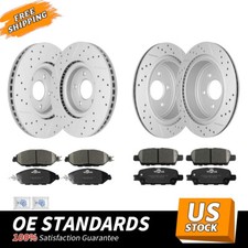 Front Rear Drilled Rotors Brake Ceramic Pads for Nissan Pathfinder 2013 - 2020