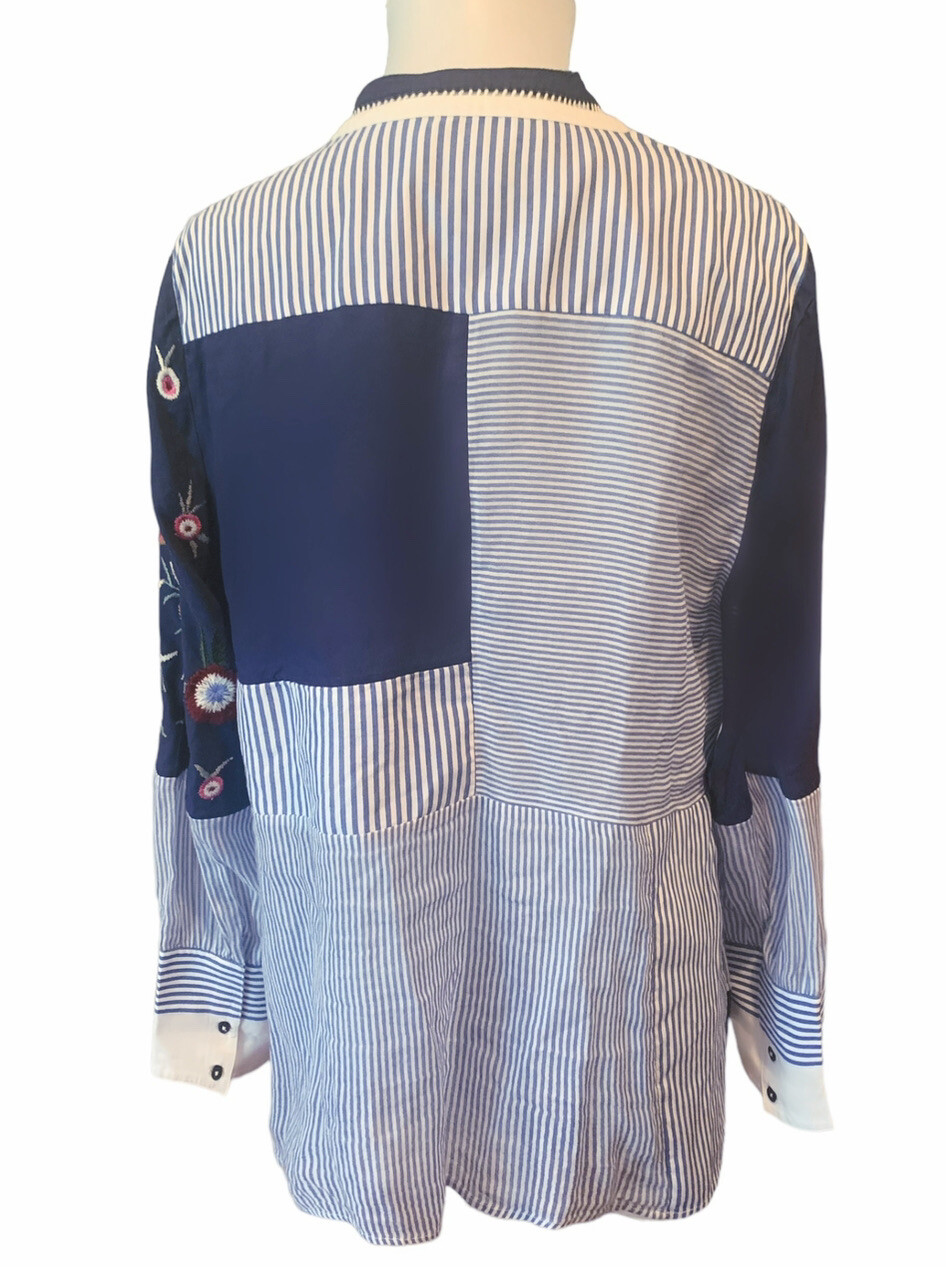 Chico’s Patchwork Embroidered Long Sleeve Blouse … - image 5