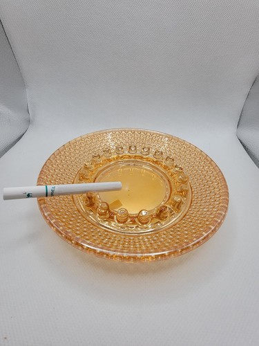 Posacenere vintage 6 pollici calendula carnevale depressione vetro piano cottura iridescente - Foto 11 di 22