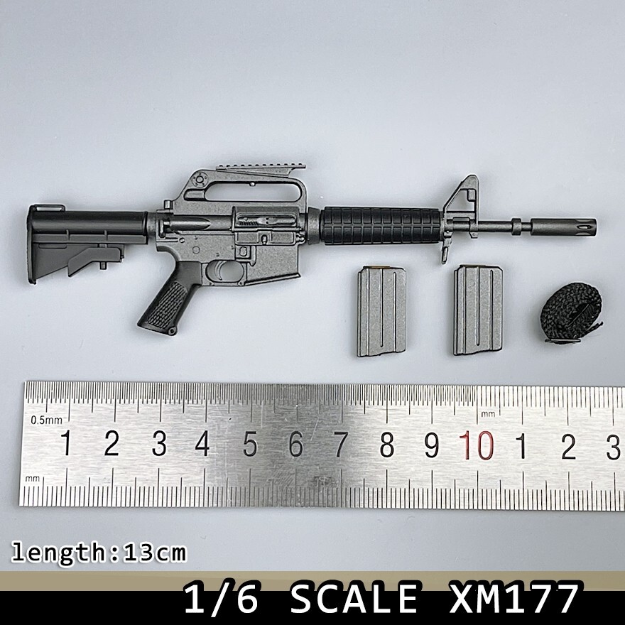 1:6 WWII XM177 Gun Model War Army Rifle Weapon For 12