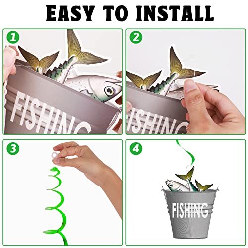 60Pcs Gone Fishing Party Supplies Gone Fishing Banner Ceiling Streamers Fish ... - Bild 4 von 6