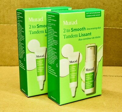 Murad 2 to Smooth Line Erasing Duo set Retinol serum Travel Sample [2-Pack]