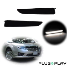 White LED Front Side Marker/Signal Lights Smoked Lens For 2010-2012 Ford Fusion