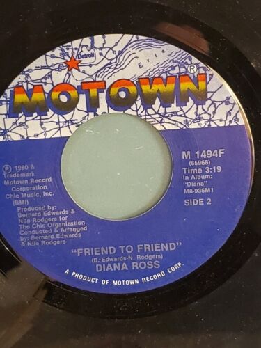 DIANA ROSS 7" 45 RPM -"Upside Down" & "Friend to Friend" VG condition - Picture 4 of 4