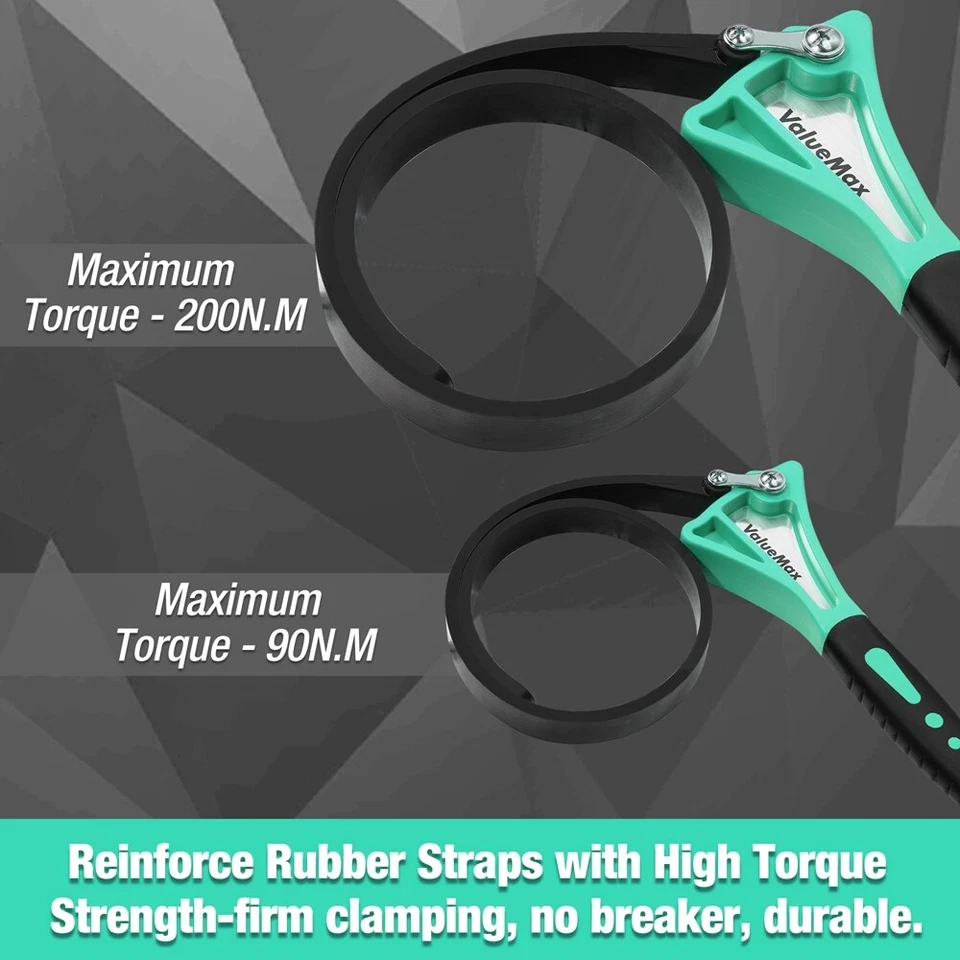 ValueMax 2 piezas Llave de correa Abridor de tarros Llave ajustable 4" 6" Llaves de filtro de aceite Foto 3 de 4