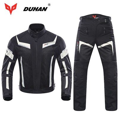 DUHAN Men Riding Motorcycle Jacket Motocross Trousers Summer Mesh Racing Clothes 
