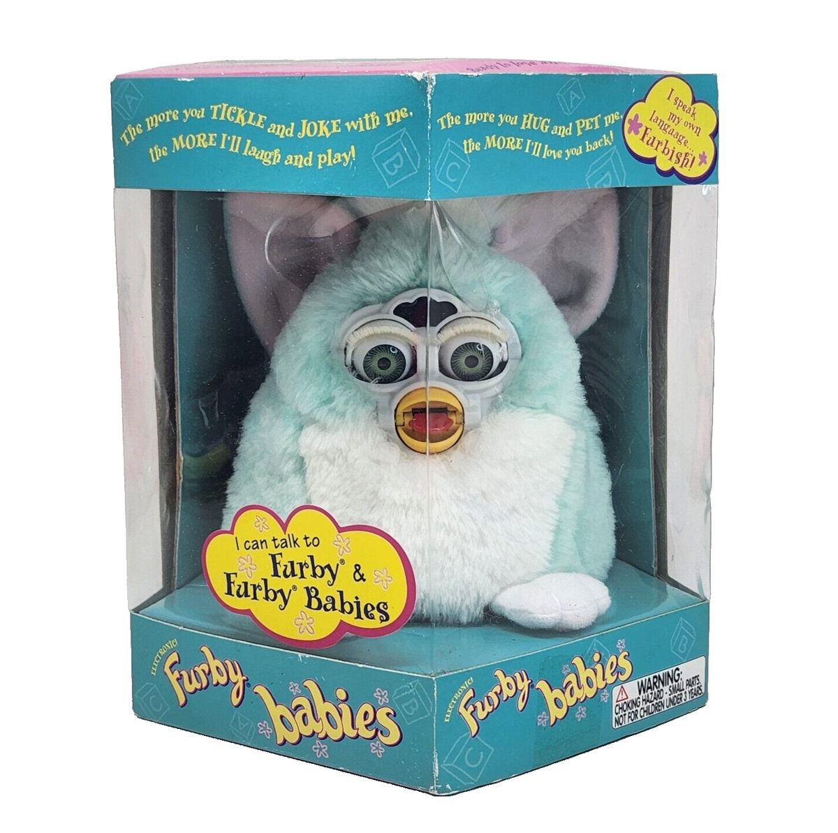 VINTAGE 1999 FURBY BABIES BABY MINT GREEN + WHITE NEW IN ORIGINAL