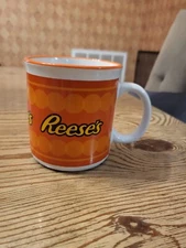 Reese's Peanut Butter Cups Orange & White Ceramic Mug