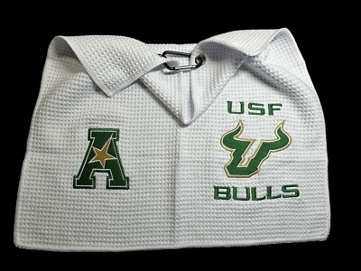 Univ of Southern Florida (USF) (2 Sides) Golf Towel / 8in x 16in (39k Stitches)