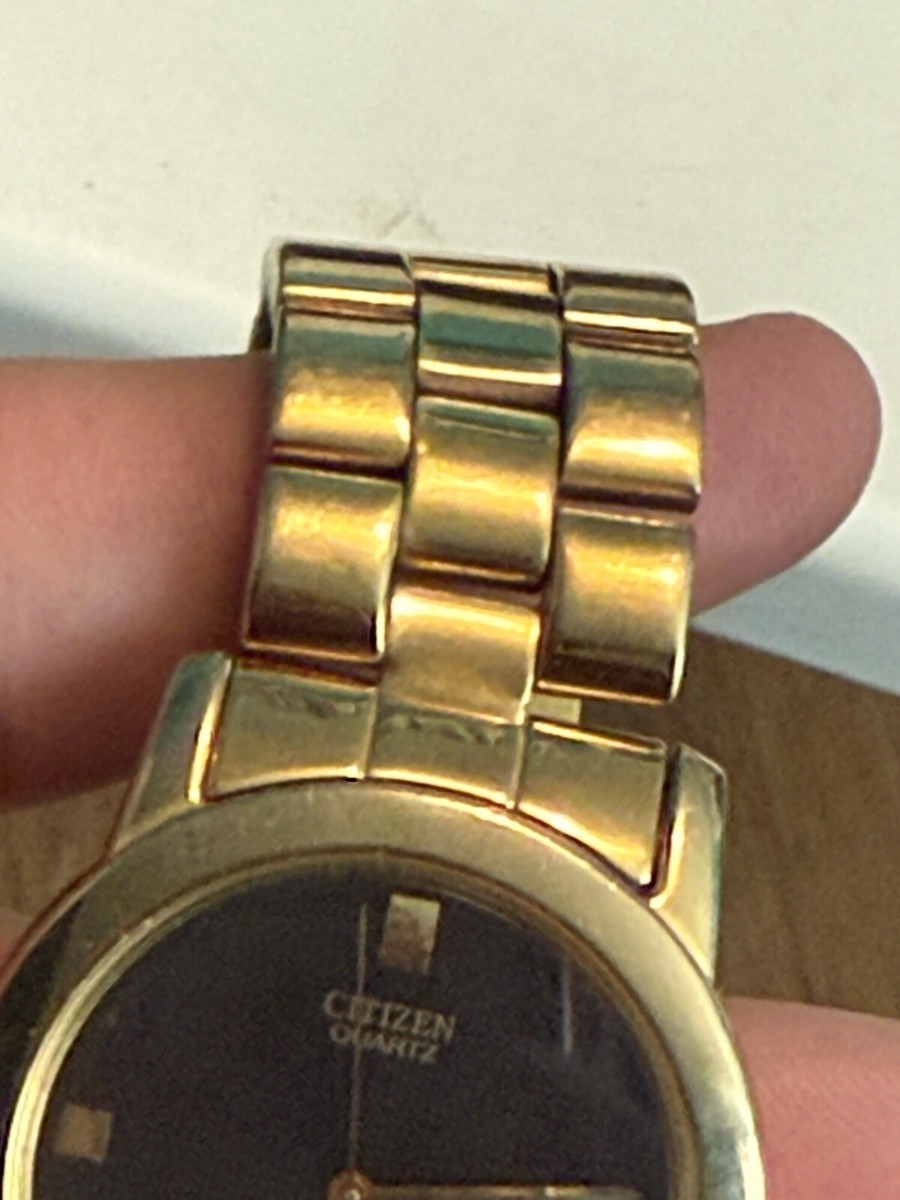 CITIZEN 1032 Gold Tone Black Dial Men's Wristwatch