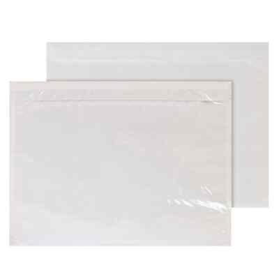 50 DOKUMENTE BEILIEGEND Brieftaschen Umschläge selbstklebend A4 einfach transparent volle Box