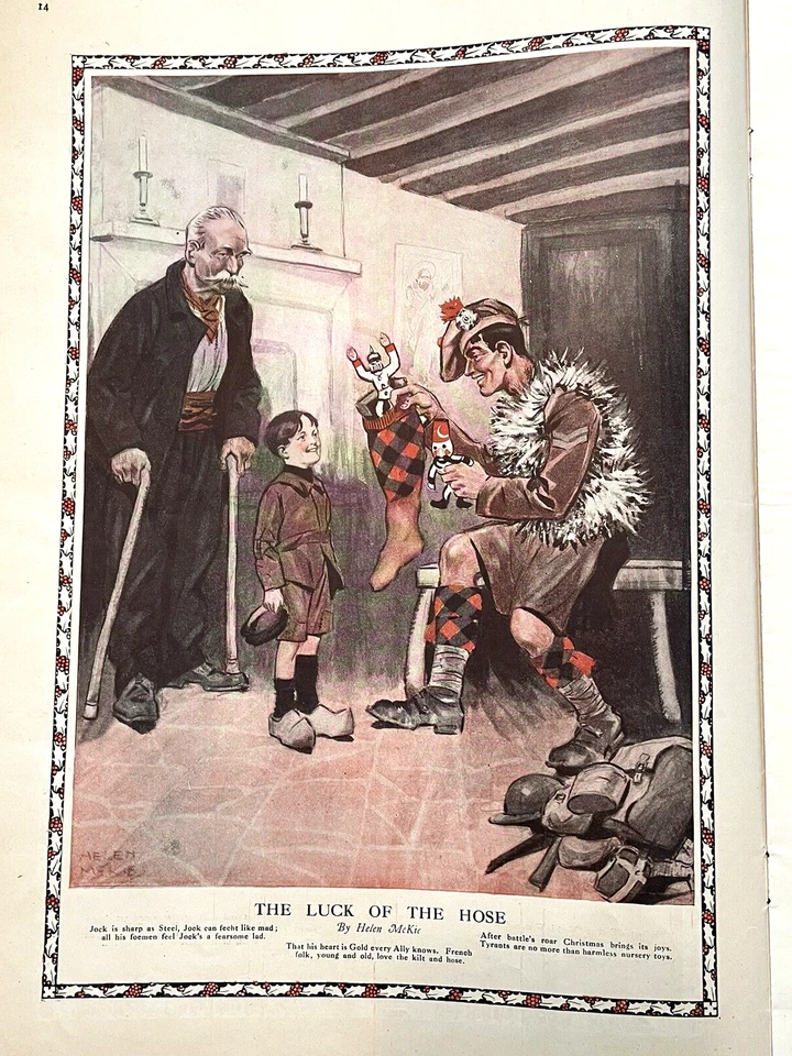 The Graphic Christmas Number 1918 English Newspaper WWI Advertising Art Holiday Foto 4 de 4