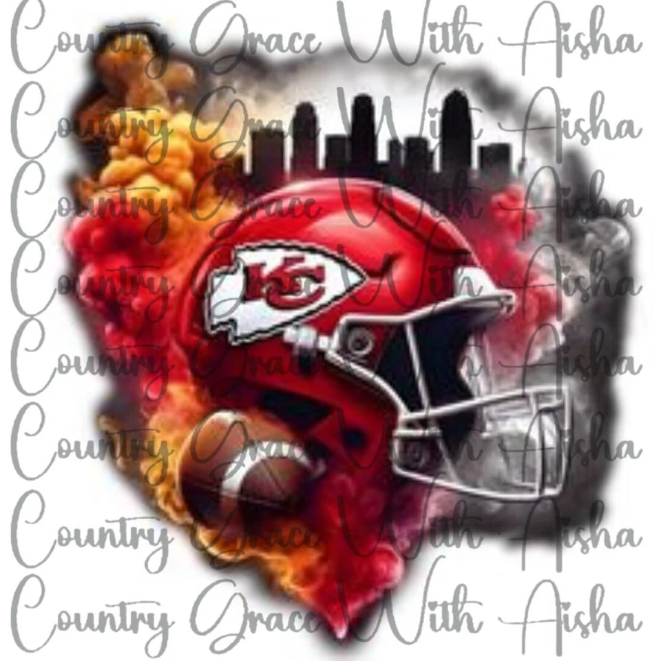 HANDMADE Sublimation Transfer Chiefs Football Ready To Press Heat Transfer