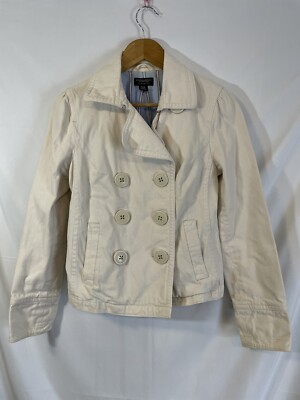 American Eagle Outfitters Women's Beige Trench Jacket Button up