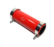 8" Long 4-Ply 2.25" ID Straight Coupler Silicone Hose + T Bolt Clamp RED