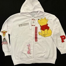 Disney Winnie The Pooh Zipped Hoodie XL White Ladies NEW