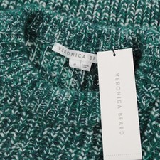 Veronica Beard NWT Wool Blend Roopa Sweater Size Medium in Petrol Green/White