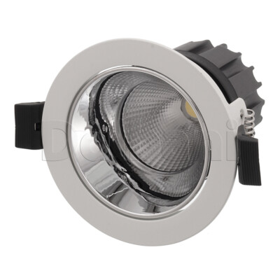 7W COB 6000K Recessed White Chrome LED Downlight Spotlight