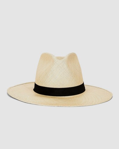 Wide Brim Straw Fedora Hat Size 