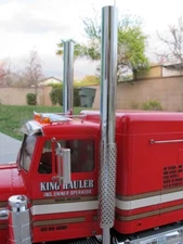 Pair Aluminum Exhaust 1/2 inch Pipe Stack Tamiya 1/14 King Knight Grand Hauler