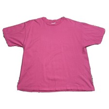Vintage 90s Hanes Her Way Pink Single Stitch T Shirt Women's Large Unisex Tee